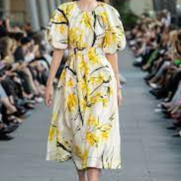 Aje Mimosa Floral Print Linen Blend Satin Dress Australian Size 10/ US 6-8 - Picture 6 of 11